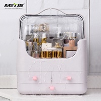 Plastic Acrylic dustproof skin care Makeup organizer Space capsule Cosmetic storage box dressing table desktop finishing box